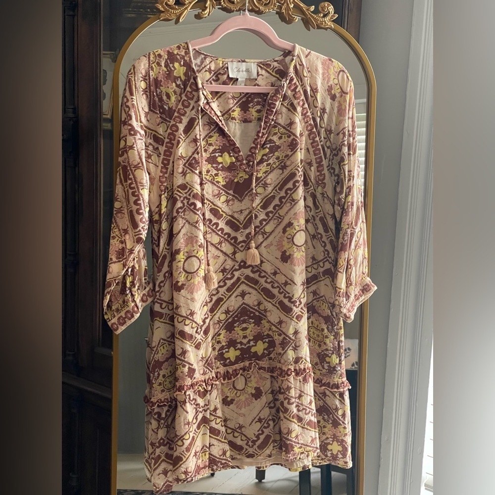 Cleobella Amber Mini Organic Cotton Bohemian Dress Size Small
